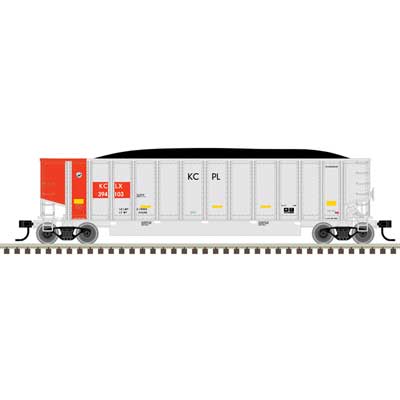 Atlas 20007723 Aluminum Coal Gondola 3 pack - Ready to Run -- Kansas City Power & Light KCLX #394075, 394120, 394125 (aluminum, red) HO Scale
