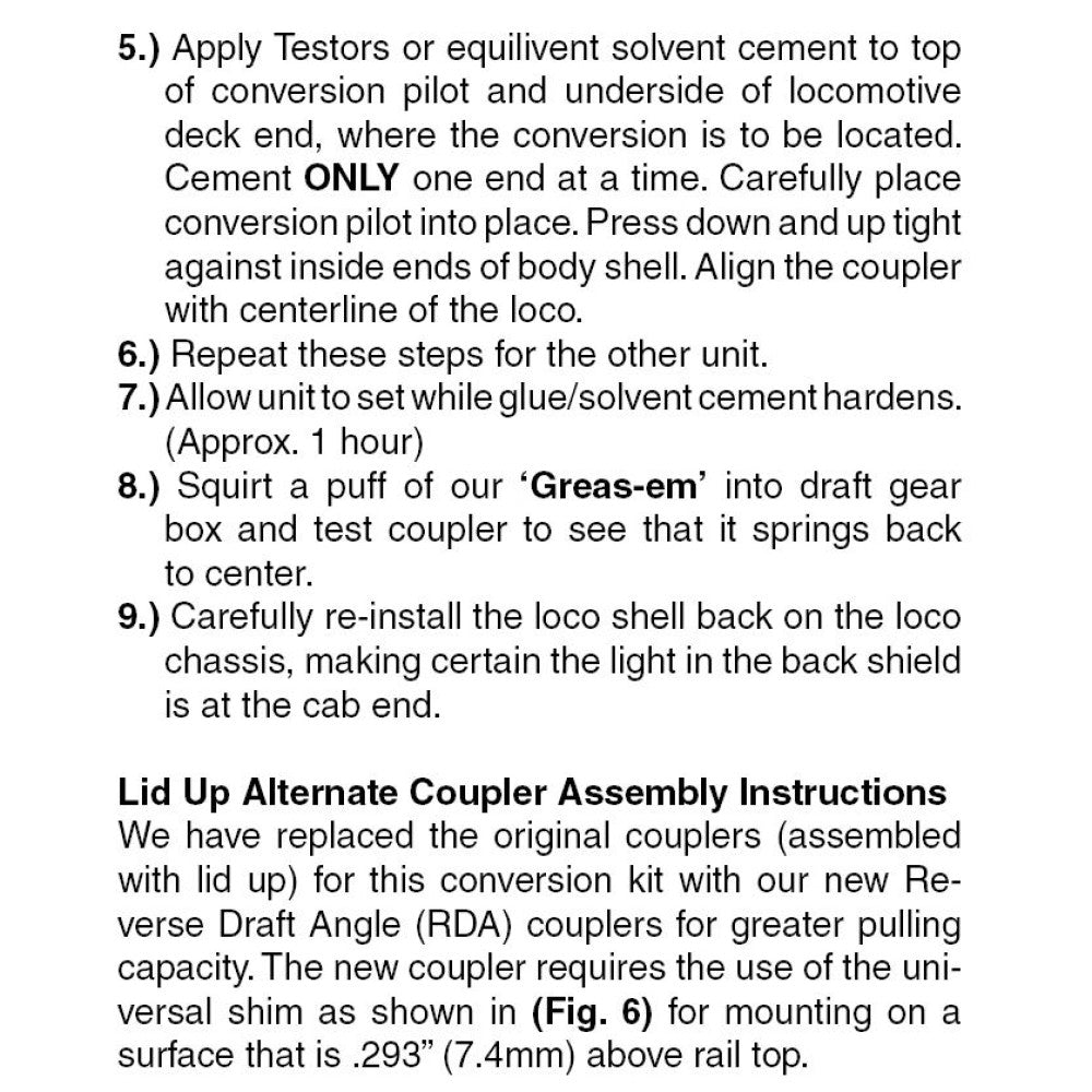 00141030 MICRO TRAINS / 001 41 030 COUPLER CONVERSION KIT (1161) N SCALE KATO U30C