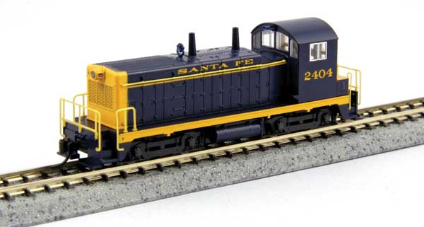 Kato 1764375DCC EMD NW2 - DCC -- ATSF Santa Fe #2412 (Pinstripe, blue, yellow) N Scale