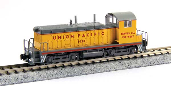 Kato 1764380DCC EMD NW2 - DCC -- Union Pacific #1039 (Armour Yellow, gray, red, silver) N Scale