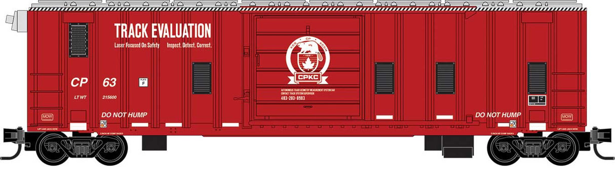 Micro-Trains 025 00 366 50' Rib-Side Track Inspection Car, No Roofwalk - Canadian Pacific Kansas City CPKC CP #63 N Scale
