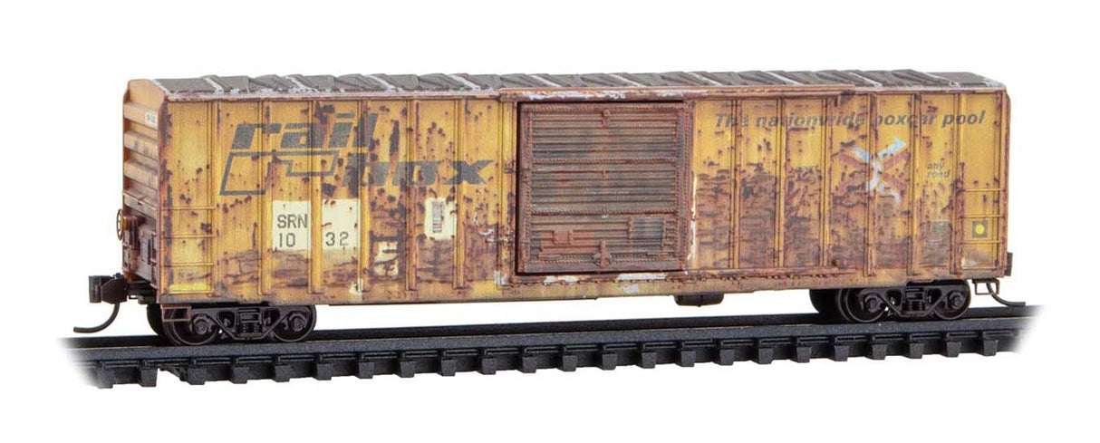Micro-Trains 025 44 444 50' Rib Side Boxcar Sabine River & Northern #1032 (Weathered, Ex-Railbox, yellow, Series #8) N Scale