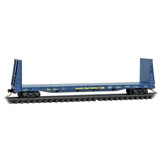 MICRO TRAINS 054 00 081 61' Bulkhead Flatcar Galveston Railroad – Golden West Service - Rd# 450038 N Scale