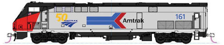 Kato 176-6036 GE P42 Genesis Amtrak #161 (Phase I, silver, red, white, blue, 50th Anniversary & Arrow Logo) N Scale