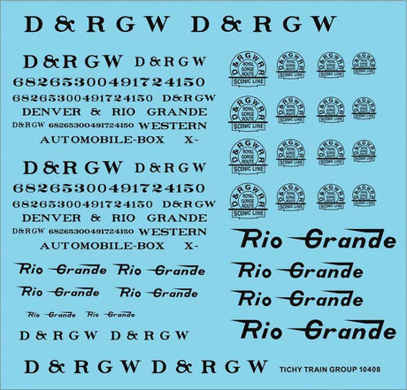 Image for 293-10408N D&RGW Roadnm Set Blk Dcl