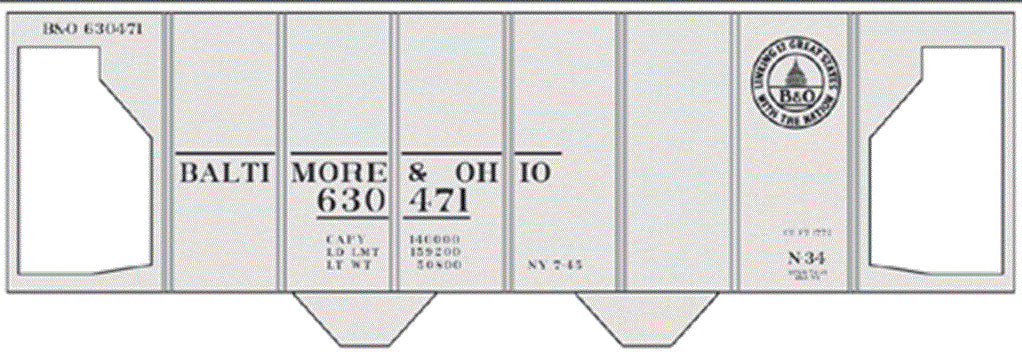Image for 293-10069 B&O N-34 Hopper Car