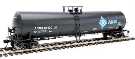 Walthers Mainline 910-1252 Trinity 25,000-Gallon Tank Car Archer-Daniels-Midland ADMX #25420 (black, white, molecule logo) HO Scale