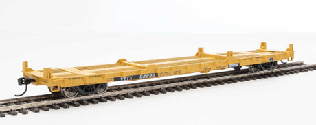 Walthers 910-5352 60' Pullman-Standard Flatcar TTX VTTX #92290 (20' and 40' container loading, yellow, black, white) HO Scale