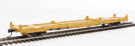 Walthers 910-5353 60' Pullman-Standard Flatcar TTX VTTX #92322 (20' and 40' container loading, yellow, black, white) HO Scale