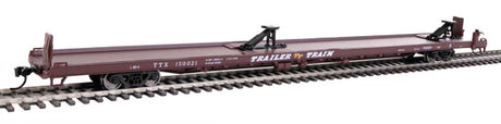 Walthers Mainline 910-5711 89' Channel Side Flatcar Trailer-Train #150021 (1960s Brown, 40' Trailer Service) HO Scale