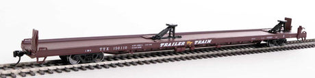 Walthers Mainline 910-5713 89' Channel Side Flatcar Trailer-Train #150110 (1960s Brown, 40' Trailer Service) HO Scale