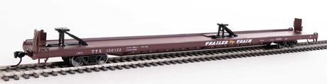Walthers Mainline 910-5714 89' Channel Side Flatcar Trailer-Train #150122 (1960s Brown, 40' Trailer Service) HO Scale