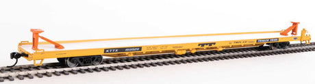 Walthers Mainline 910-5719 89' Channel Side Flatcar Trailer-Train KTTX #150529 (yellow, black; Twin 45') HO Scale