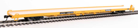 Walthers Mainline 910-5725 89' Channel Side Flatcar Trailer-Train JTTX #930155 (yellow, black; General Service) HO Scale