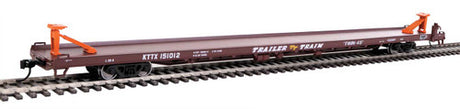 Walthers Mainline 910-5729 89' Channel Side Flatcar Trailer-Train KTTX #151012 (1960s brown, Twin 45') HO Scale