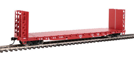 Walthers 5907 53' GSC Bulkhead Flatcar CB&Q - Chicago, Burlington & Quincy #95205 (red) HO Scale 910-5907
