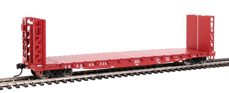 Walthers 5908 53' GSC Bulkhead Flatcar CB&Q - Chicago, Burlington & Quincy #95220 (red) HO Scale 910-5908