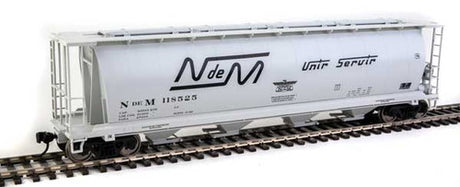 Walthers 910-7856c National Railways of Mexico NdeM #118525 (gray, black Script Lettering) 59' Cylindrical Hopper HO Scale