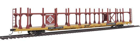 Walthers 910-8011 89' Flatcar w/Bi-Level Open Auto Rack EL - Erie Lackawanna Rack, Trailer Train Flatcar TTBX #940772 HO Scale