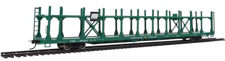Walthers 910-8017 89' Flatcar w/Bi-Level Open Auto Rack PC - Penn Central Rack, Trailer Train Flatcar TTBX #961920 HO Scale