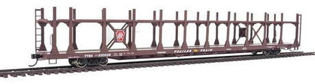 Walthers 910-8023 89' Flatcar w/Bi-Level Open Auto Rack PRR - Pennsylvania Rack, Trailer Train Flatcar TTBX #930028 HO Scale