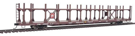 Walthers 910-8024 89' Flatcar w/Bi-Level Open Auto Rack PRR - Pennsylvania Rack, Trailer Train Flatcar TTBX #930036 HO Scale
