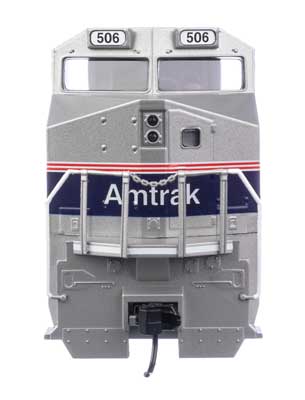 Walthers 19563 GE Dash 8-32BWH - Amtrak #506 - Phase IV (silver, blue stripe, red & white pinstripes) HO Scale