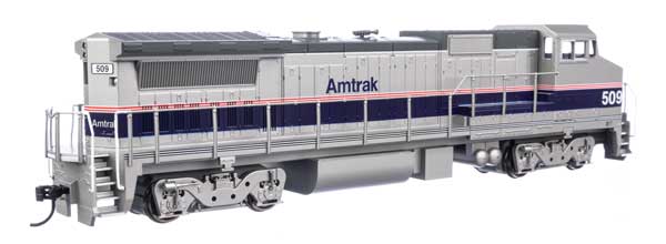 Walthers 19564 GE Dash 8-32BWH - Amtrak #509 - Phase IV (silver, blue stripe, red & white pinstripes) HO Scale