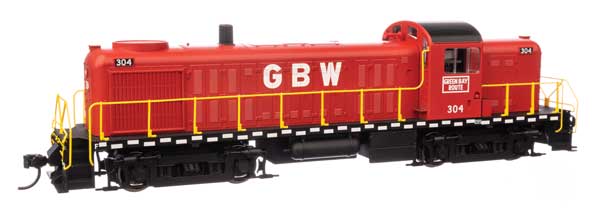 Walthers 20708 Alco RS-2 - GBW Green Bay & Western #304 - Water-cooled stack (red, black, white, yellow) - DCC & Sound HO Scale