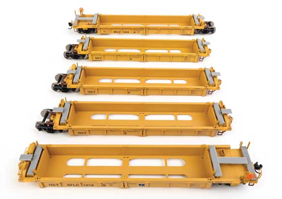 Walthers 910-55676 Thrall 5 Unit Rebuilt 40' Well Car BNSF Santa Fe Leasing SFLC #1018 HO Scale