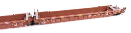 Walthers 910-55807 NSC Articulated 3-Unit 53' Well Car Canadian National GTW #676087 (brown, white) HO Scale