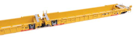 Walthers 910-55814 NSC Articulated 3-Unit 53' Well Car TTX DTTX #786923 (yellow w/red "Jack Here" warnings) HO Scale