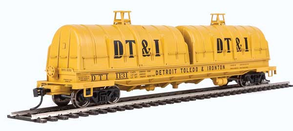 Walthers Proto 920-105245 50' Evan Coil Car - Detroit, Toledo & Ironton #1131 (Glass-Fiber Hoods, yellow, black) HO Scale