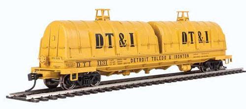Walthers Proto 920-105245 50' Evan Coil Car - Detroit, Toledo & Ironton #1131 (Glass-Fiber Hoods, yellow, black) HO Scale