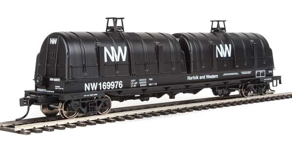 Walthers Proto 920-105252 50' Evan Coil Car - Norfolk & Western #169976 (Glass-Fiber Hoods, black, NW Logo) HO Scale