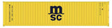 Kato 80055G Mediterranean Shipping MSC (yellow, black) 40' Corrugated Container 2-Pack - Assembled N Scale