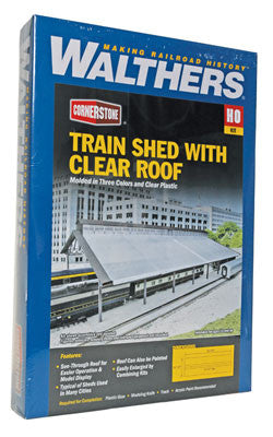 2984 Walthers Train Shed w/Clear Roof (HO Scale) Cornerstone Part# 933-2984