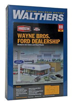 Walthers 933-3483 Wayne Bros Ford Dealership (Scale=HO) Cornerstone Part#933-3483