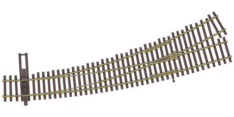 Walthers 948-83067 Code 83 DCC-Friendly Left Hand Curved Turnout - 24 and 36" Radii HO Scale