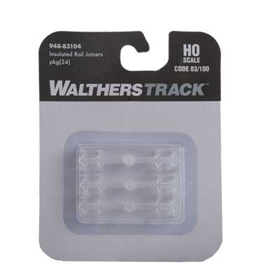 Walthers 948-83104 Code 83 or 100 Insulated Rail Joiners pkg(24) HO Scale