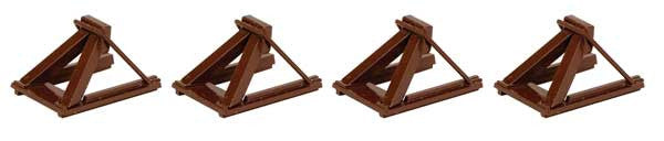 Walthers 948-83109  Assembled Rust Brown Track Bumper 4-Pack Code 100 or 83 HO Scale