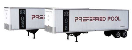 Walthers 949-2515 40' Trailmobile Trailer 2-Pack Preferred Pool (white, black, red) - Assembled HO Scale SceneMaster
