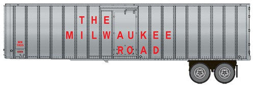 Walthers 949-2604 Flexi-Van 40' Trailer 2-Pack Milwaukee Road #2 (Large Name, Side Doors) - Assembled HO Scale SceneMaster