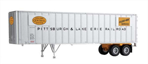 Walthers 949-2611 Flexi-Van 40' Trailer 2-Pack Pittsburgh & Lake Erie (yellow NYC logo, Flexi-Van placards; end doors) - Assembled HO Scale SceneMaster