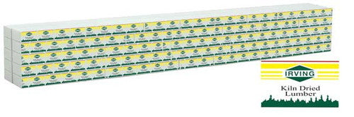Walthers 949-3163 Wrapped Lumber Load for WalthersMainline 72' Centerbeam Flatcar Irving Lumber (yellow, green) HO Scale