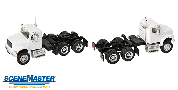 Walthers 949-11180 International 4900 Dual-Axle Semi Tractor Only White - Assembled HO Scale SceneMaster