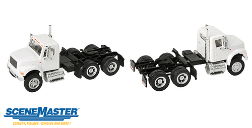 Walthers 949-11180 International 4900 Dual-Axle Semi Tractor Only White - Assembled HO Scale SceneMaster
