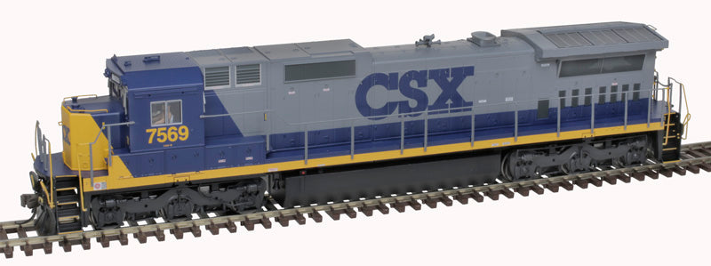 Atlas 10004208 DASH 8-40C CSX #7586 (YN2, gray, blue, yellow) front ditch lights DCC & Sound HO Scale