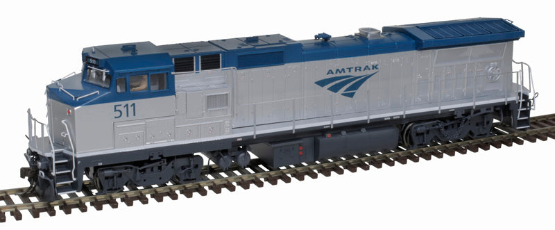 Atlas 10004335 GE Dash 8-32BWH Amtrak #511 (Phase V, silver, blue, white sill) DCC & Sound HO Scale