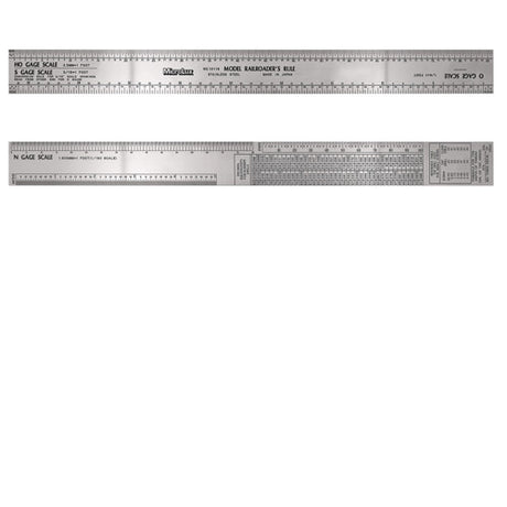 10116 12 Inch Stainless Steel Model Railroader's Ruler (for HO, O, N, S Scale) by Mico-Mark HO, N, O & S Scale